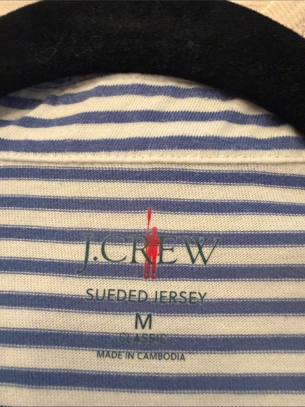 J. Crew Blue and White Striped Polo Shirt